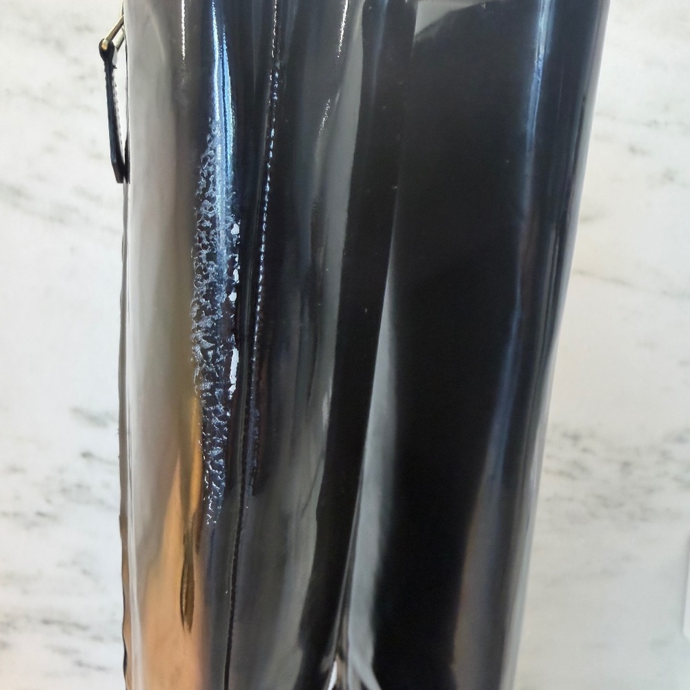 Burberry Patent Leather Chain Knee-High Boots - Picture 5 of 6